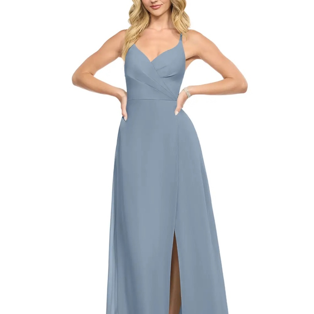 Azazie Dusty Blue Davis Dress